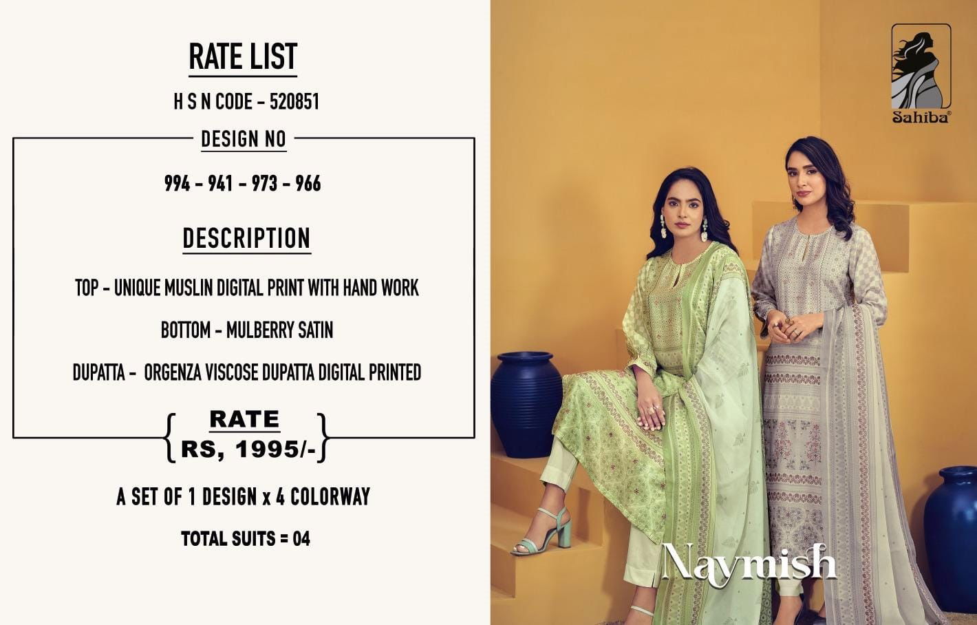 Navmish By Sahiba Muslin Digital Printed Dress Material Wholesale Shop In Surat